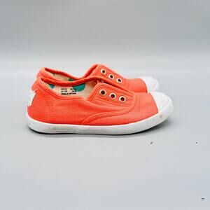 Mini Boden Shoes Girls 10 EU 27 Orange Canvas Slip On Flats‎ Casual Sneakers